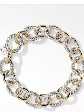 David Yurman Oval Link Silver/ Gold Bracelet